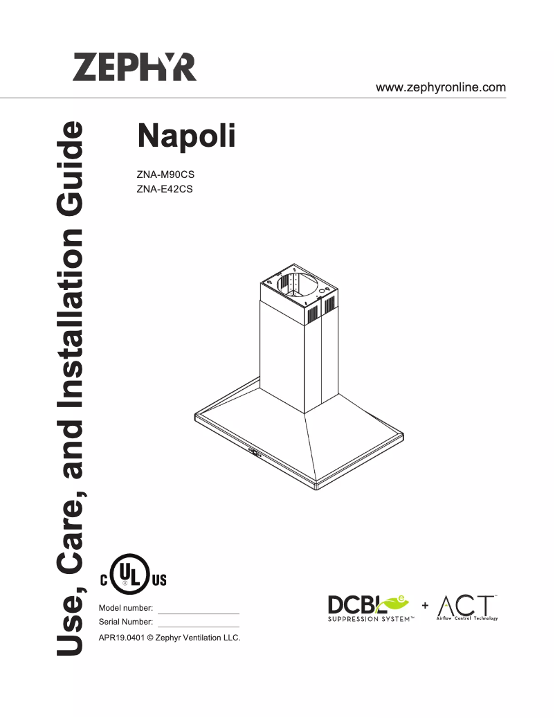 Page n°1 - Manuel utilisateur Zephyr Napoli ZNA-E42CS