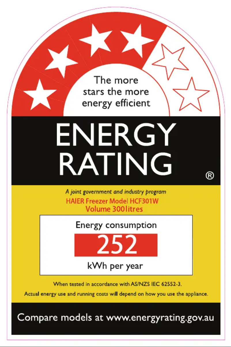 Page n°1 - Label énergétique Haier HCF301W