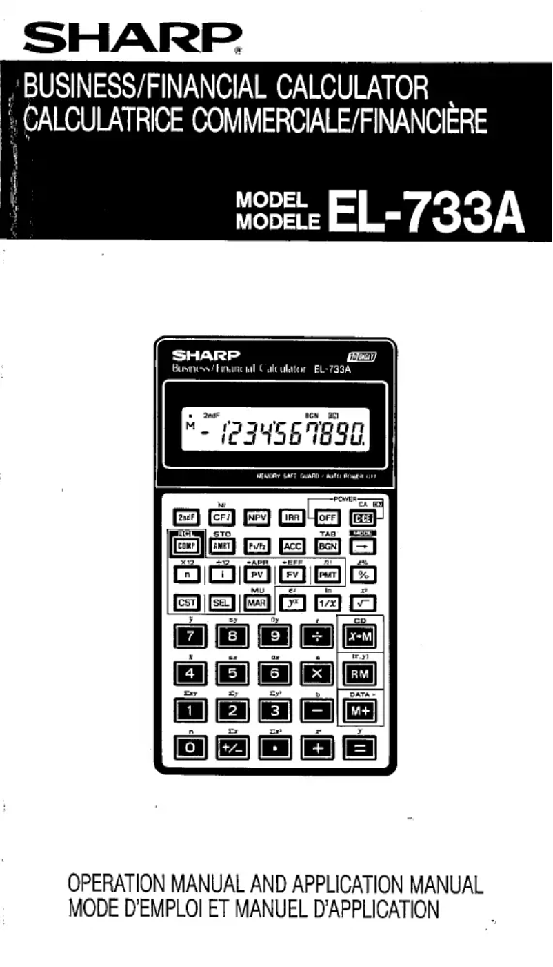 Page 1 de la notice Manuel utilisateur Sharp EL-733A