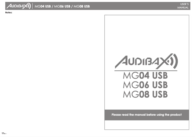 Image de la première page du manuel de l'appareil MG06 USB