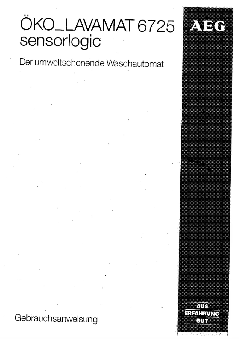 Page n°1 - Manuel utilisateur AEG Lavamat 6725