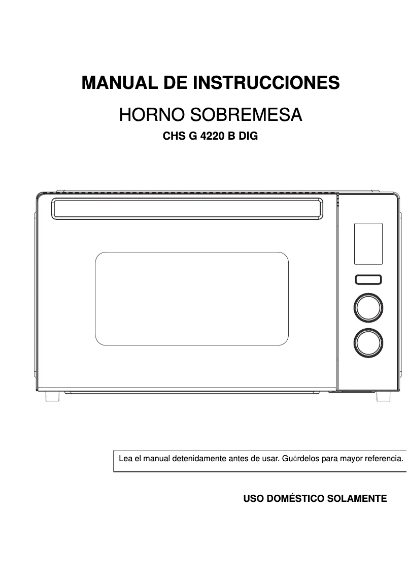 Page 1 de la notice Manuel utilisateur Corbero CHSG4220BDIG
