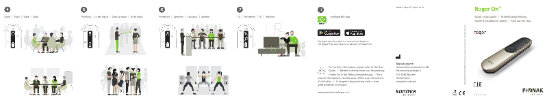 Page 1 de la notice Manuel utilisateur Phonak Roger On