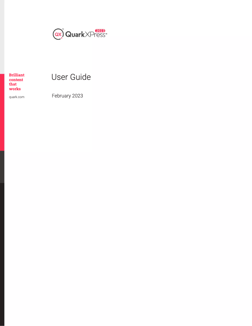 Page n°1 - Manuel utilisateur Quark QuarkXPress 2023
