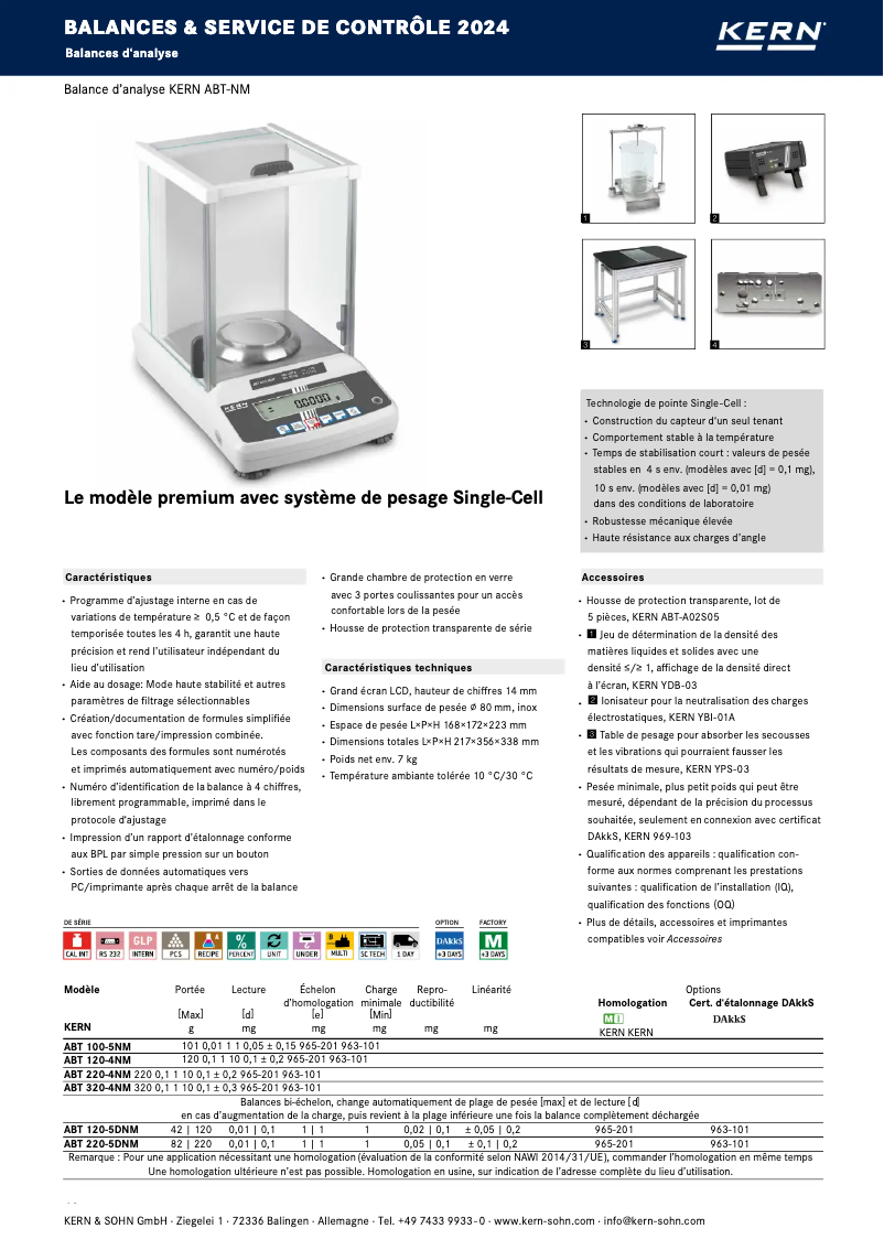 Page 1 de la notice Brochure Kern ABT 120-4NM