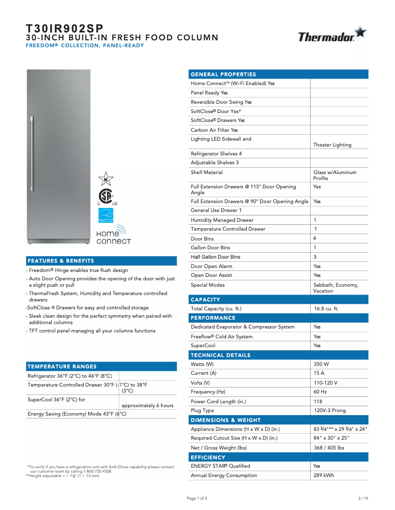 Image de la première page du manuel de l'appareil T30IR902SP
