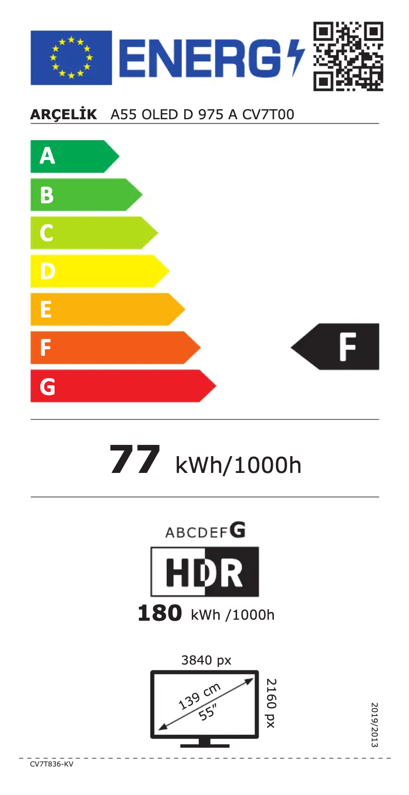 Image de la première page du manuel de l'appareil A55 OLED D 975 A