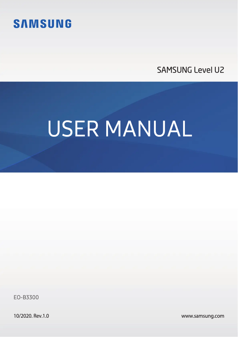 Page 1 de la notice Manuel utilisateur Samsung Level U2