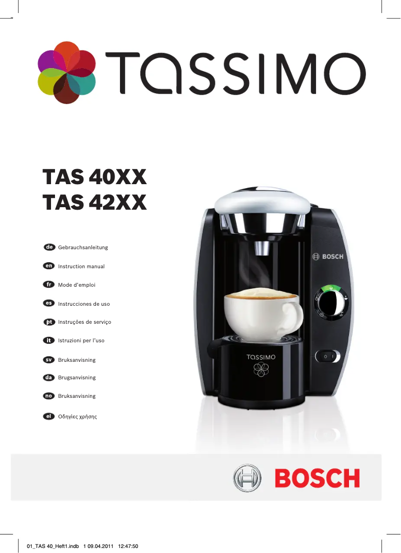 Image de la première page du manuel de l'appareil Tassimo TAS4212