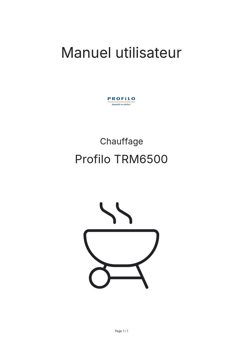 Page n°1 - Manuel utilisateur Profilo TRM6500