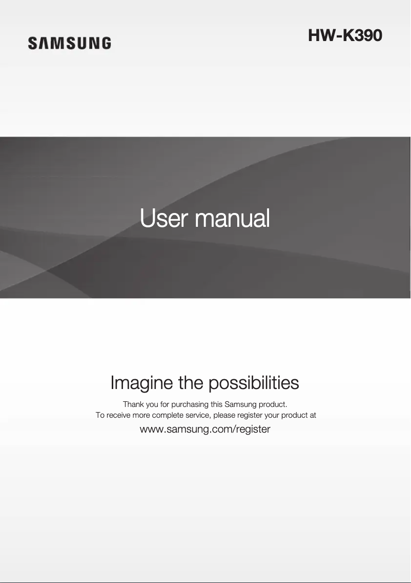 Page 1 de la notice Manuel utilisateur Samsung HW-K390