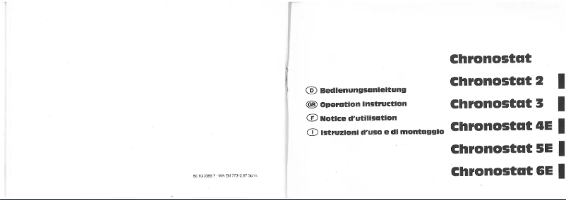 Page n°1 - Manuel utilisateur Grässlin Chronostat 5E