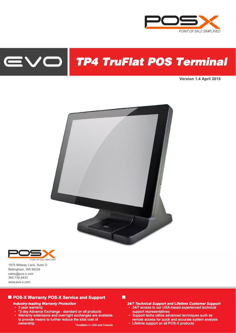 Page 1 de la notice Manuel utilisateur POS-X EVO TP4