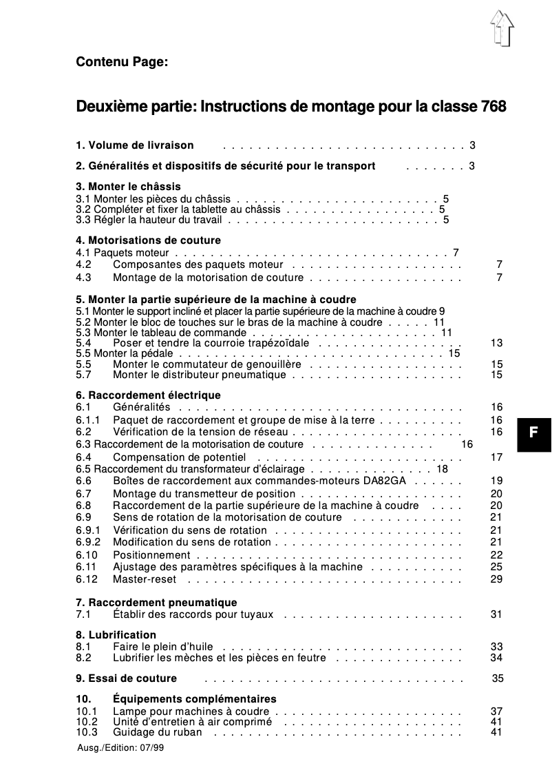 Page n°1 - Guide d'installation Dürkopp Adler 768