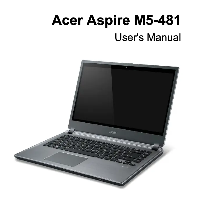 Image de la première page du manuel de l'appareil Aspire M5-481