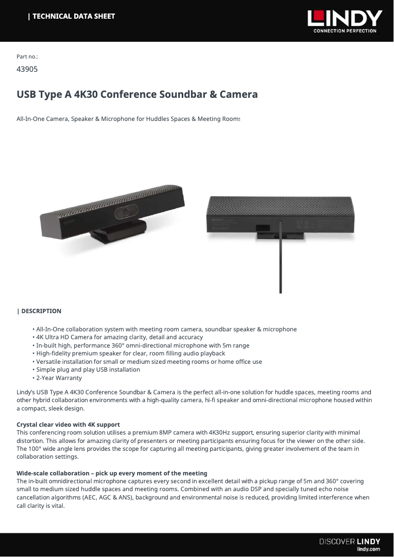 Page 1 de la notice Manuel utilisateur Lindy 43905