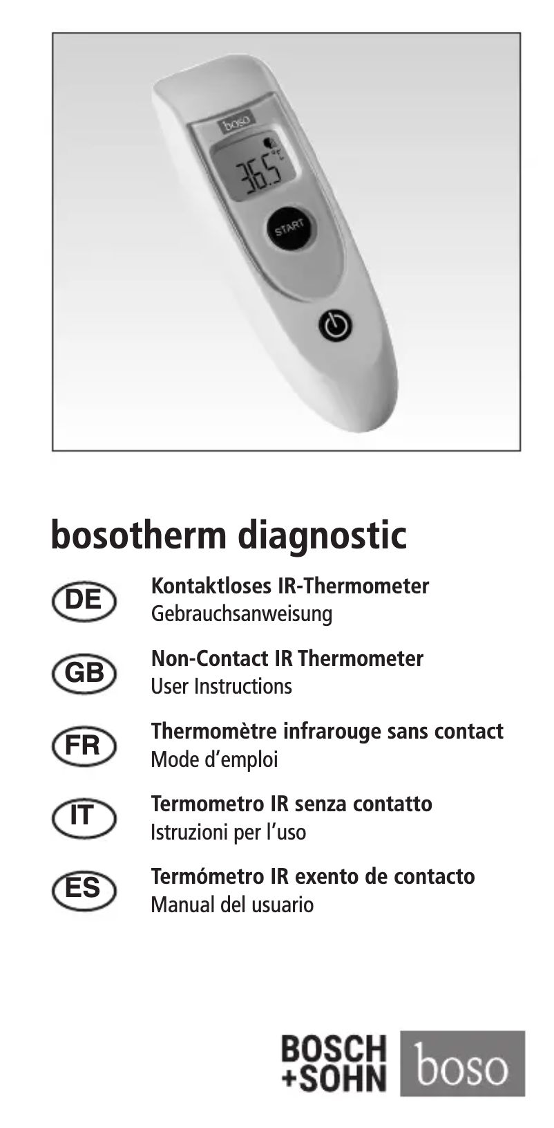 Page 1 de la notice Manuel utilisateur Boso Bosotherm Diagnostic