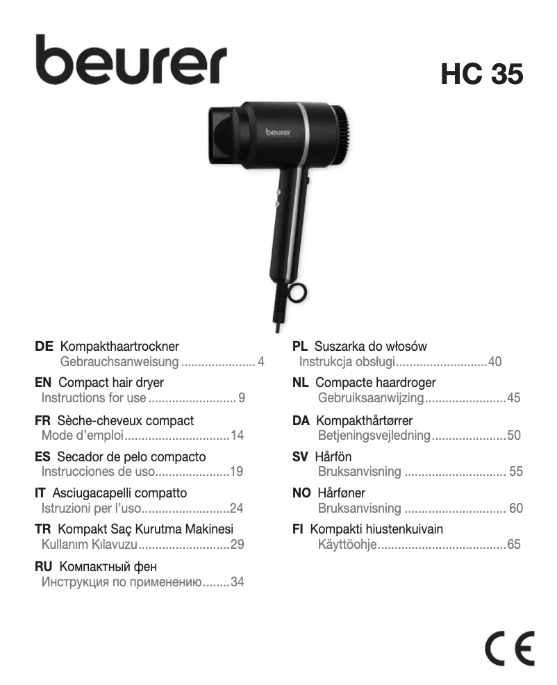 Image de la première page du manuel de l'appareil HC 35