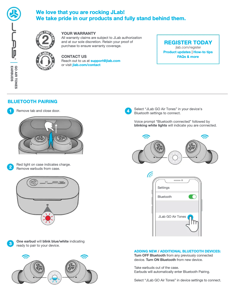 Image de la première page du manuel de l'appareil GO Air TONES