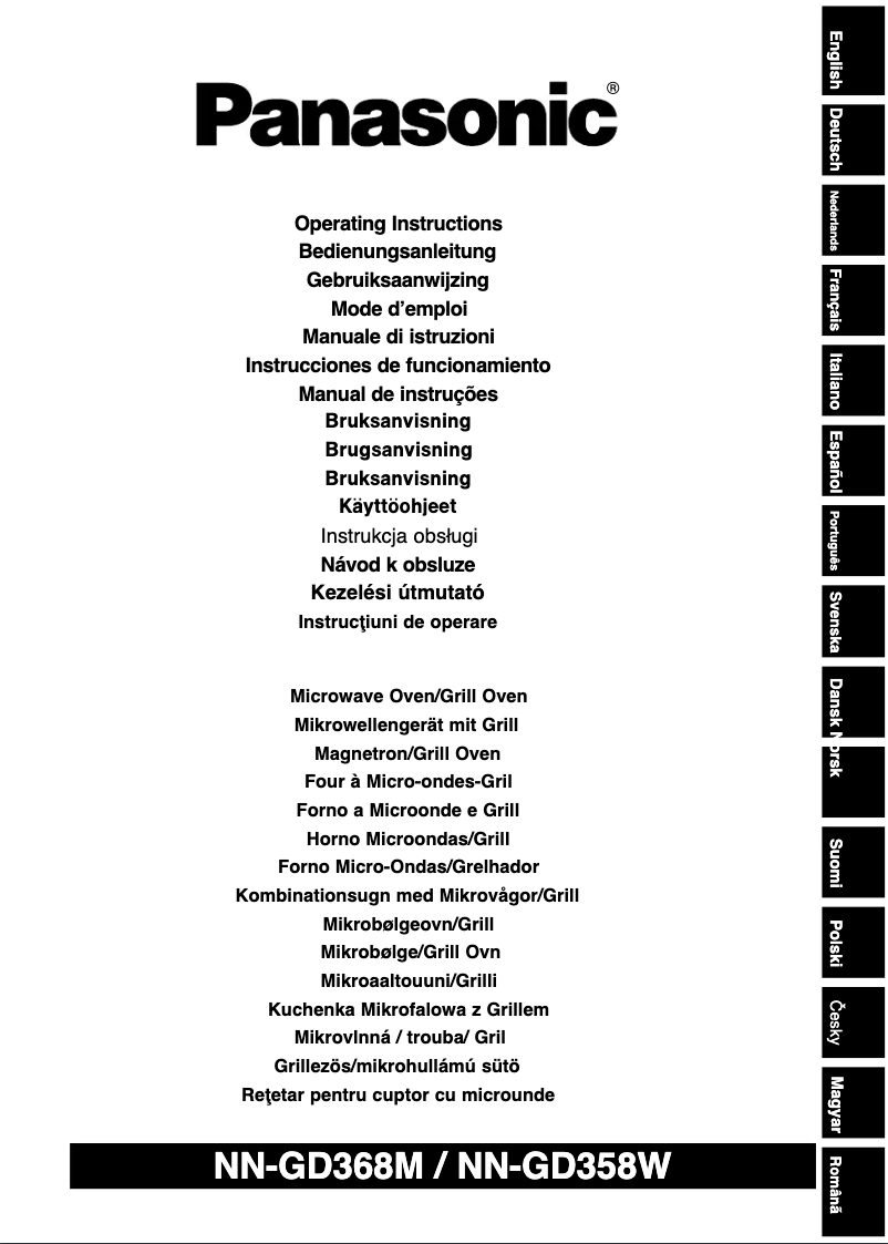 Page n°1 - Manuel utilisateur Panasonic NN-GD368M