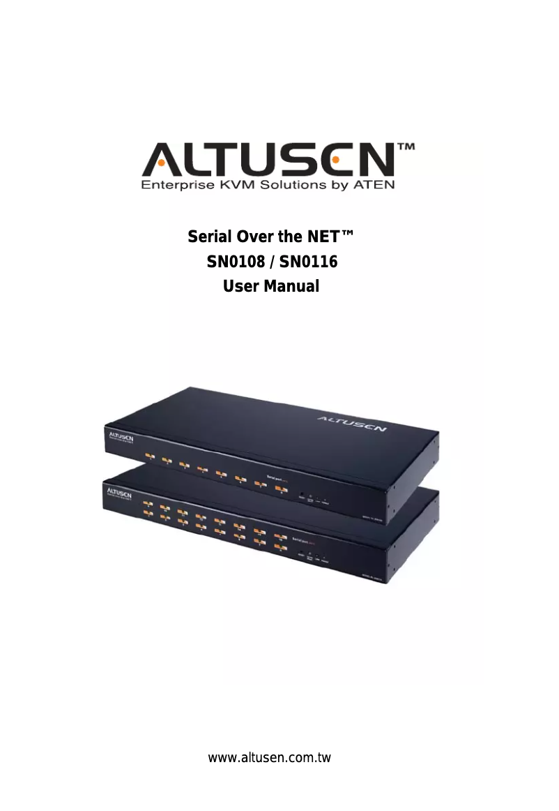 Page 1 of the manual User Manual ATen SN0116
