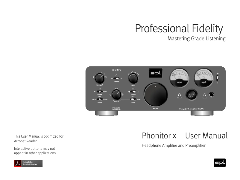 Image de la première page du manuel de l'appareil Phonitor x