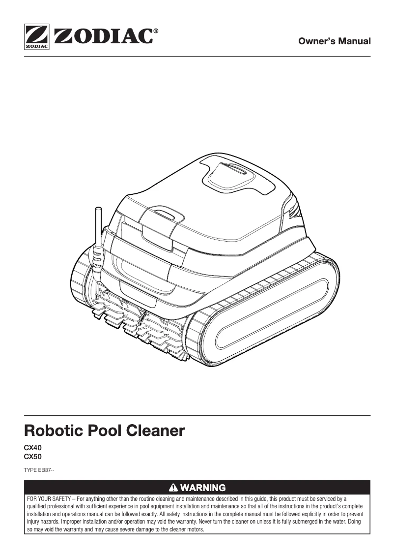 Page 1 de la notice Manuel utilisateur Zodiac CX40