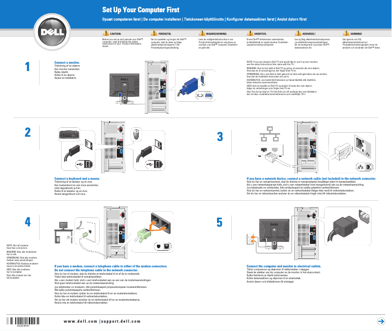 Page 1 de la notice Guide d'installation Dell E310