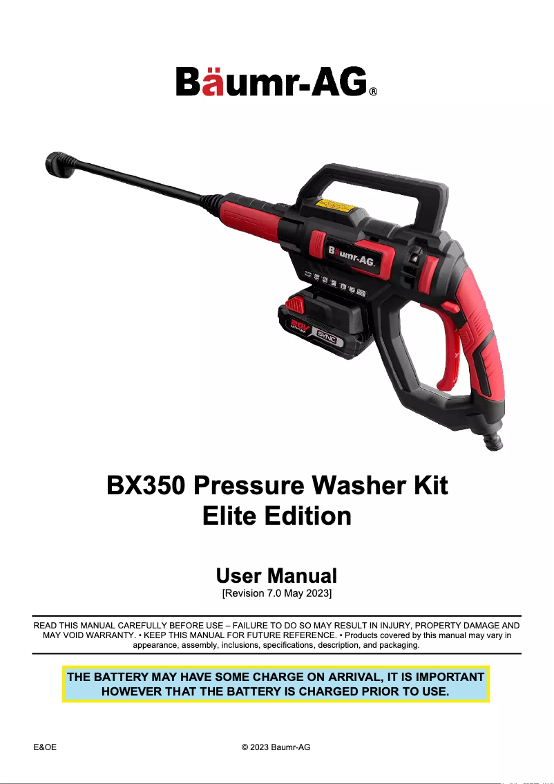 Página 1 del manual Manual de usuario Baumr-AG BX350 Elite Edition