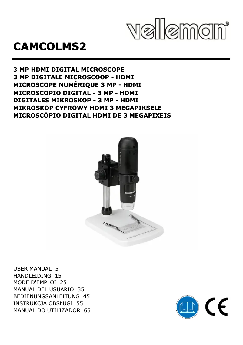 Page 1 de la notice Manuel utilisateur Velleman CAMCOLMS2