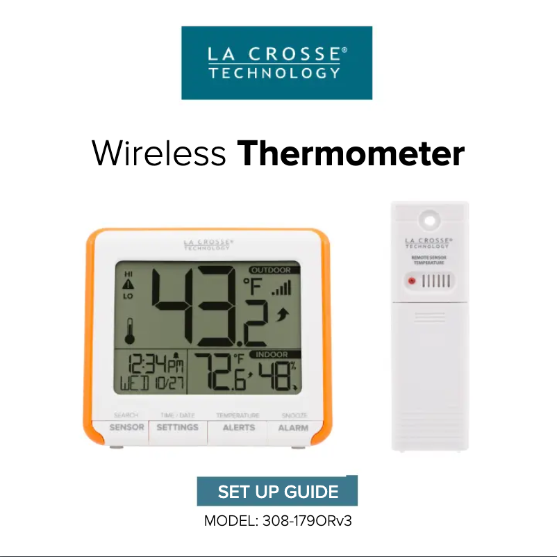 Page n°1 - Manuel utilisateur La Crosse Technology 308-179ORV3