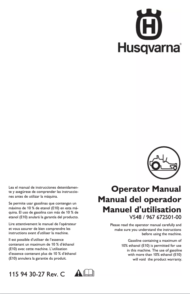Page n°1 - Manuel utilisateur Husqvarna V548