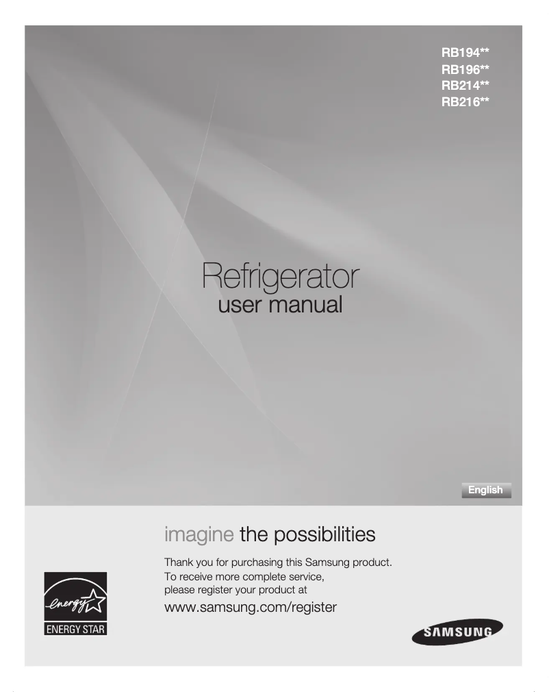 Page 1 de la notice Manuel utilisateur Samsung RB194ACWP