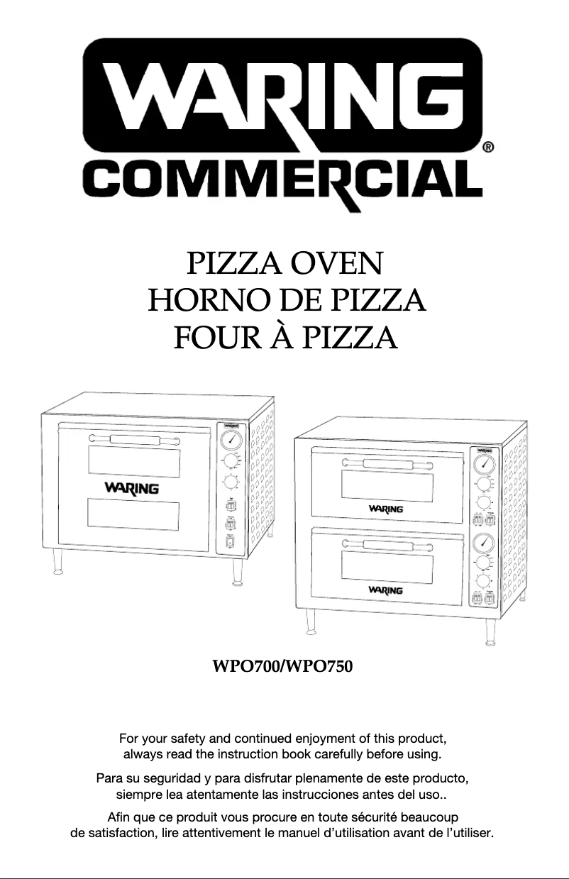 Page n°1 - Instructions / montage Waring Commercial WPO700