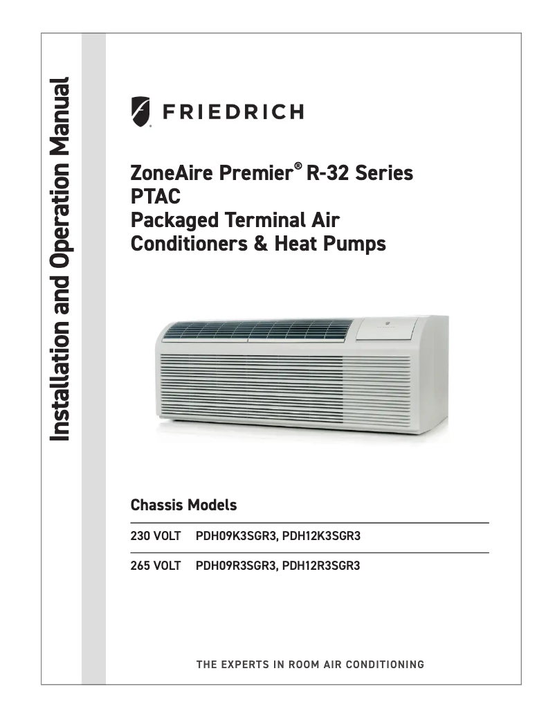 Página 1 del manual Manual de usuario Friedrich PDE07K3SG