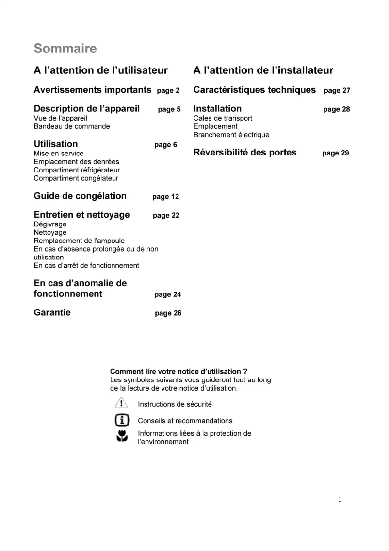 Página 1 del manual Manual de usuario Arthur Martin-Electrolux ANB3460