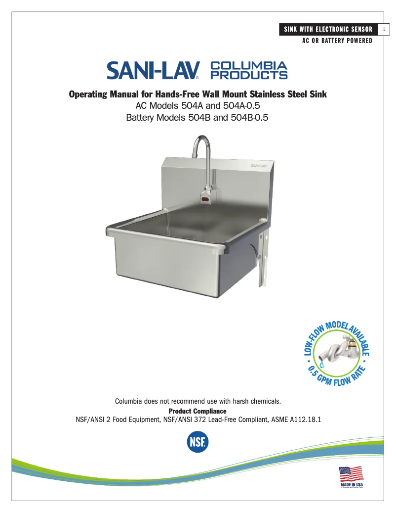 Página 1 del manual Manual de usuario Sani-Lav 504B