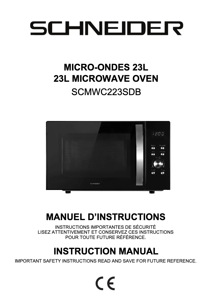Page 1 de la notice Manuel utilisateur Schneider SCMWC223SDB