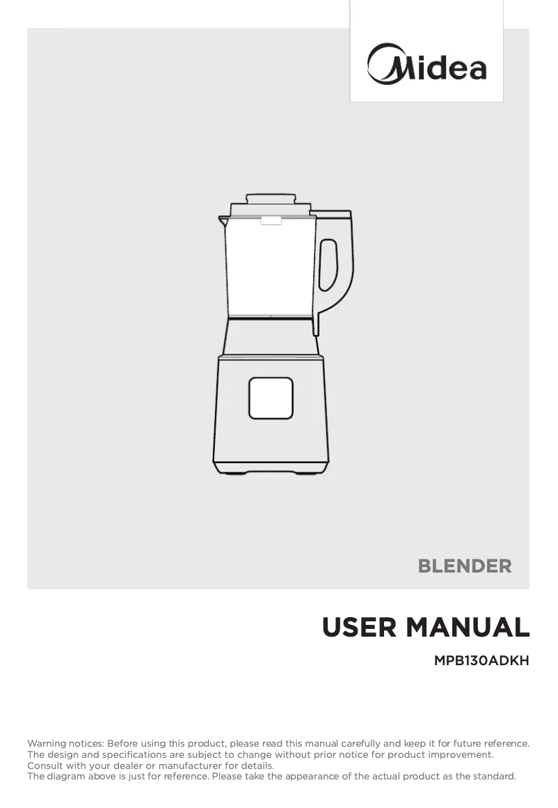 Page n°1 - Manuel utilisateur Midea MPB130ADKH