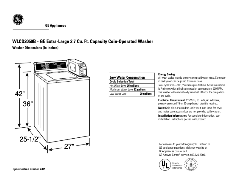 Image de la première page du manuel de l'appareil WLCD2050BWC
