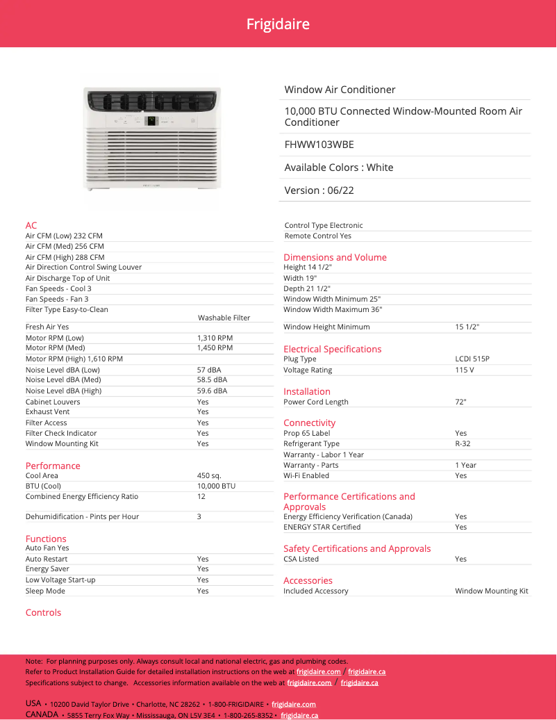 Image de la première page du manuel de l'appareil FHWW103WB1