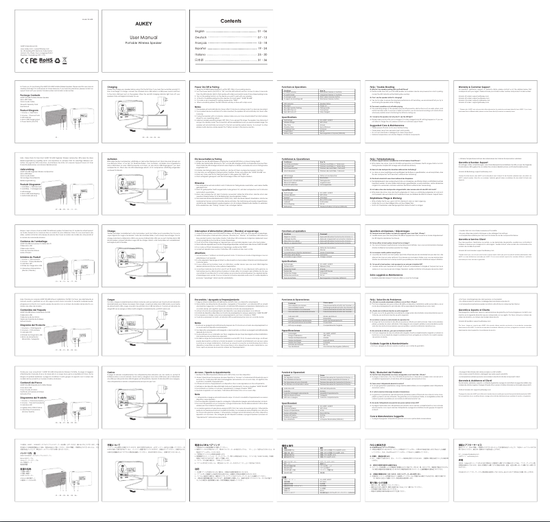 Page 1 de la notice Manuel utilisateur Aukey CB-C44