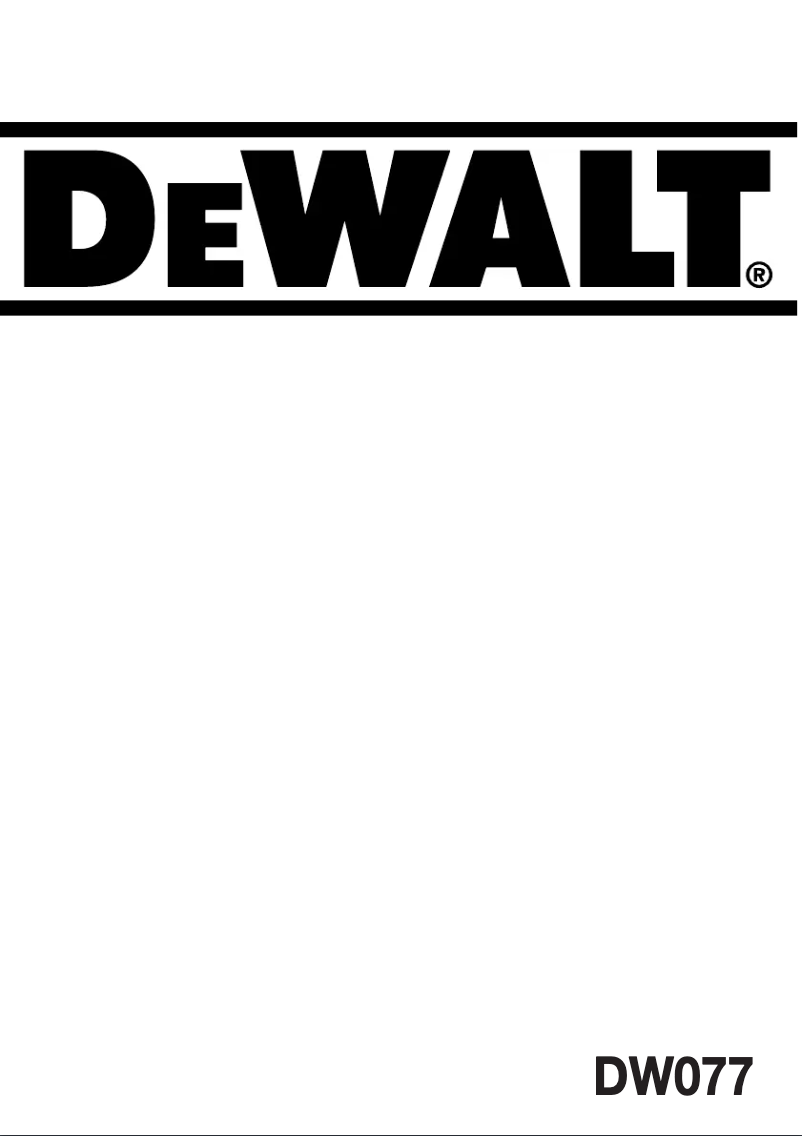 Page 1 de la notice Manuel utilisateur DeWalt DW077