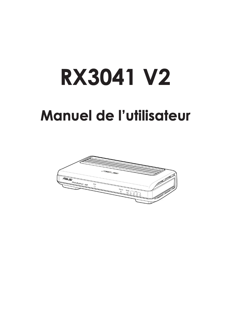 Page 1 de la notice Manuel utilisateur Asus RX3041 V2