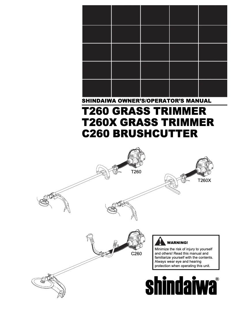 Page n°1 - Manuel utilisateur Shindaiwa C260