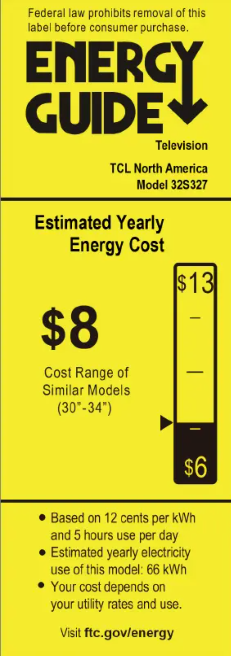Página 1 del manual Etiqueta energética TCL 32S327