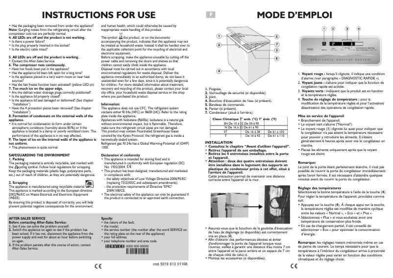 Page n°1 - Manuel utilisateur Whirlpool AFG 635 E-AP