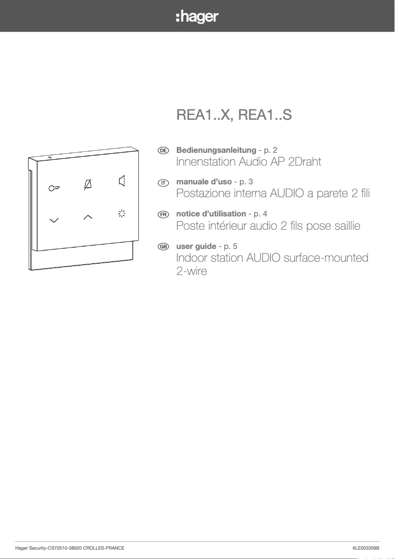Image de la première page du manuel de l'appareil REA121X