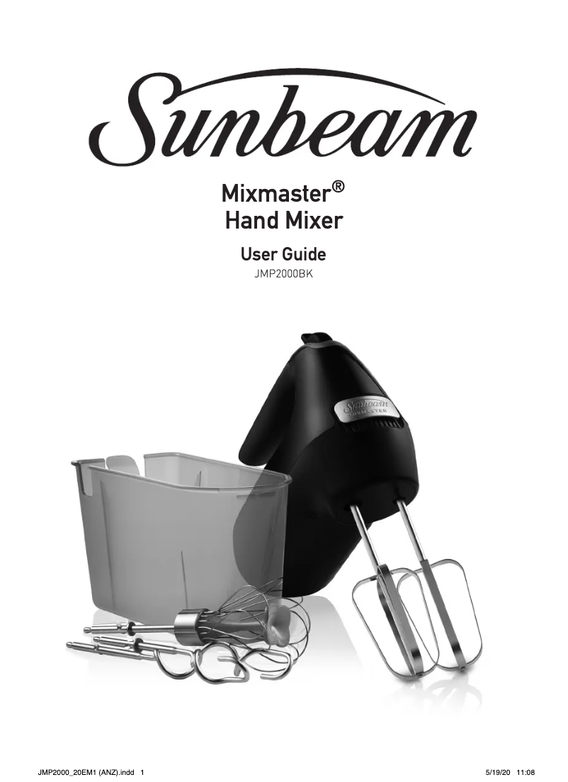 Página 1 del manual Manual de usuario Sunbeam Mixmaster JMP2000BK