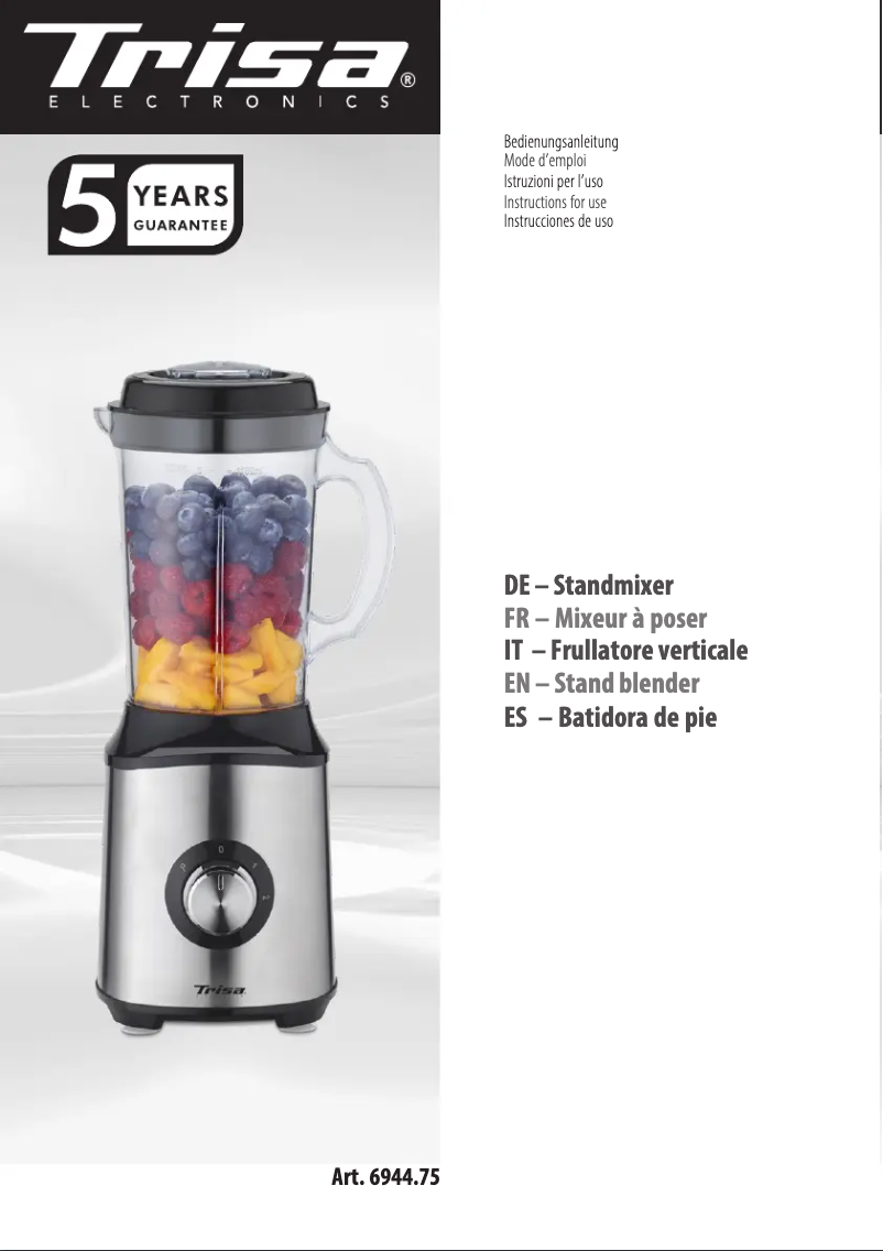 Page 1 de la notice Manuel utilisateur Trisa Mix Well 6944.75